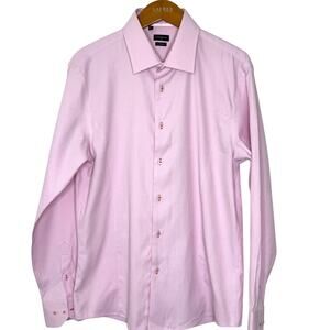Rosso Milano Modern‎ Fit Shirt Button Front Mens XL Pink
